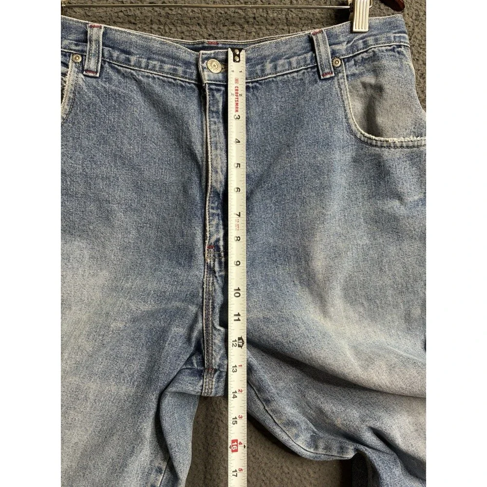 VTG 90s Bugle Boy 77 Baggy Wide Leg Carpenter Jeans 34x32 Blue Fade Y2K